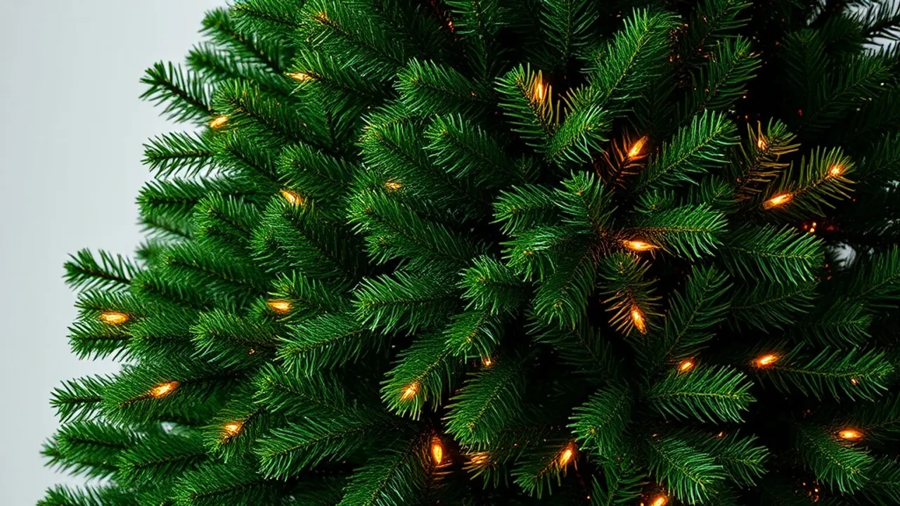 Sapin de Noël artificiel vert dense pré-illuminé avec guirlande LED blanc chaud intégrée